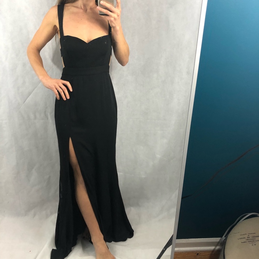 Fame and Partners size 4 black maxi dress